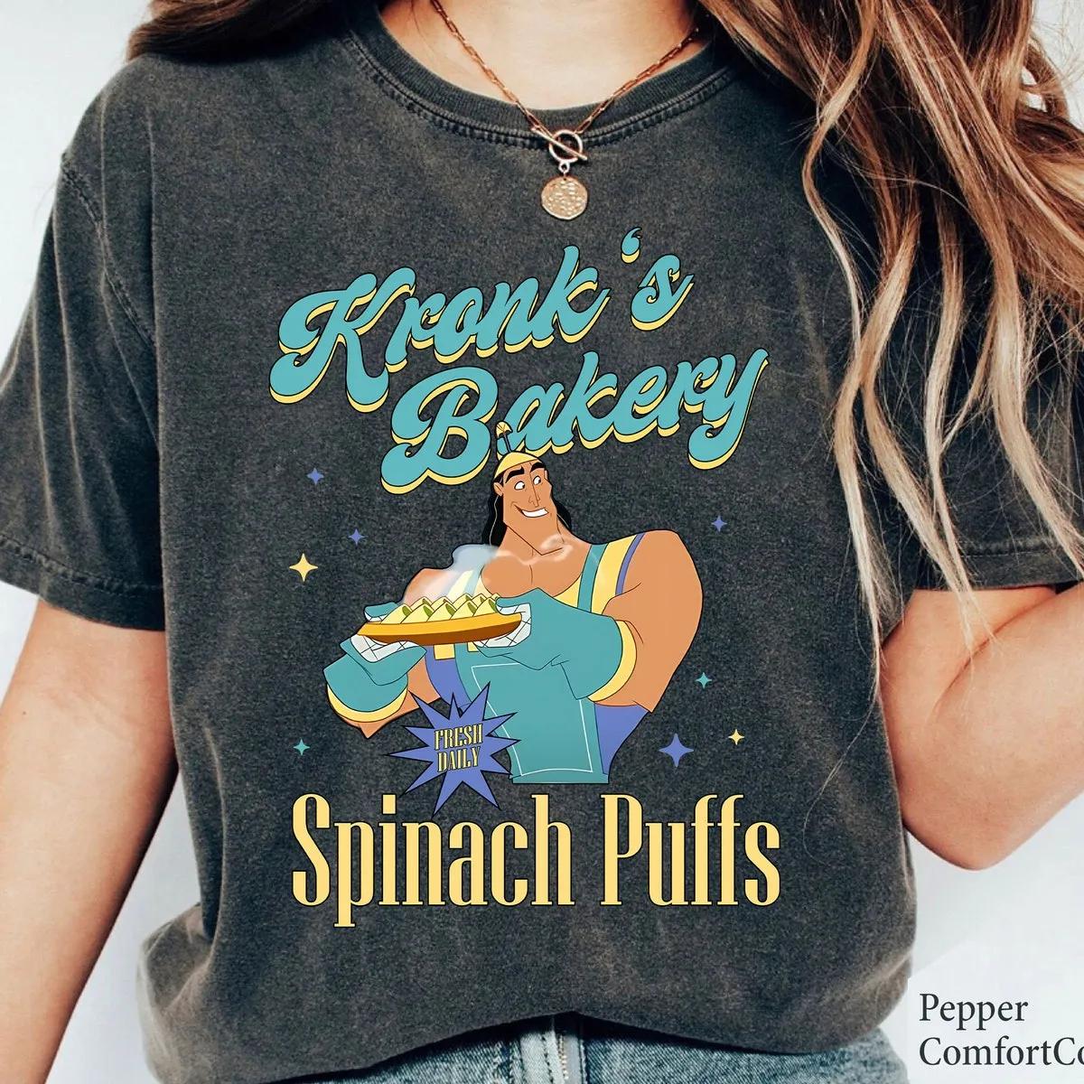 Kronks Bakery Spinach Puffs The Emperors New Groove Shirt 1