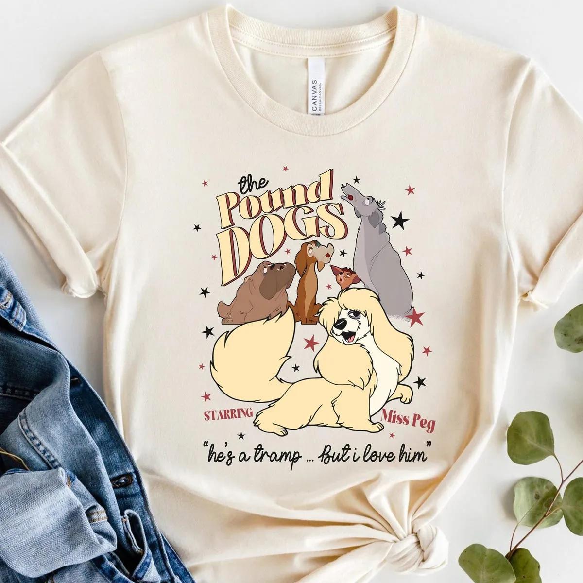 Lady and the Tramp Miss Peg and the Pound Dogs Disney Shirt 3 1