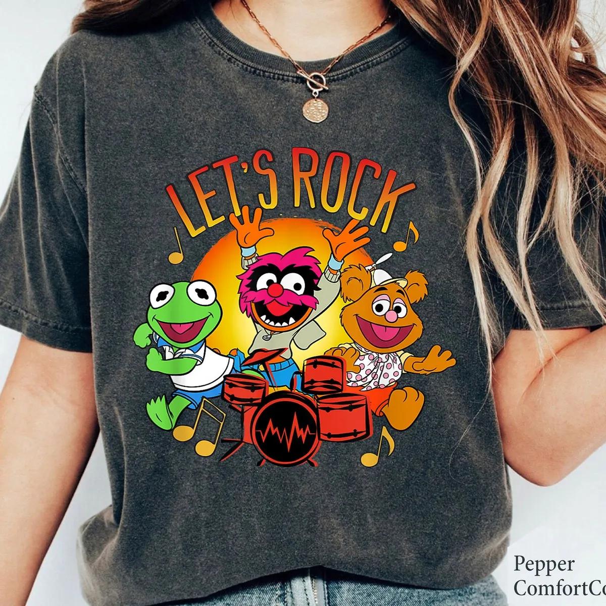 Lets Rock Group Kermit Fozzie Animal Shirt 1