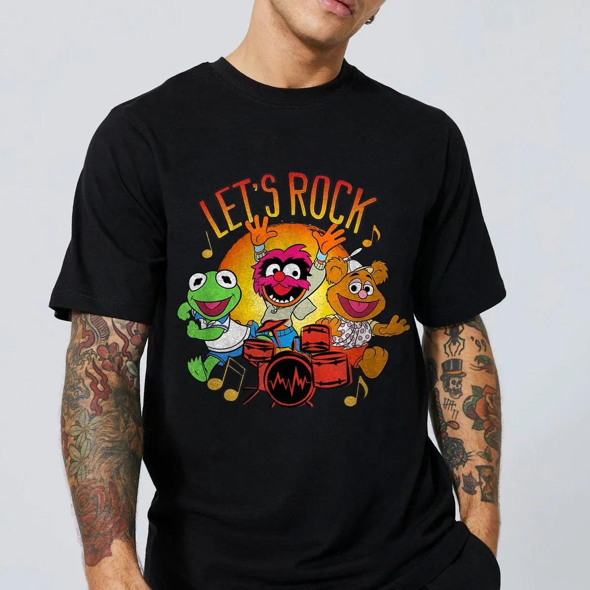 Lets Rock Group Kermit Fozzie Animal Shirt 3