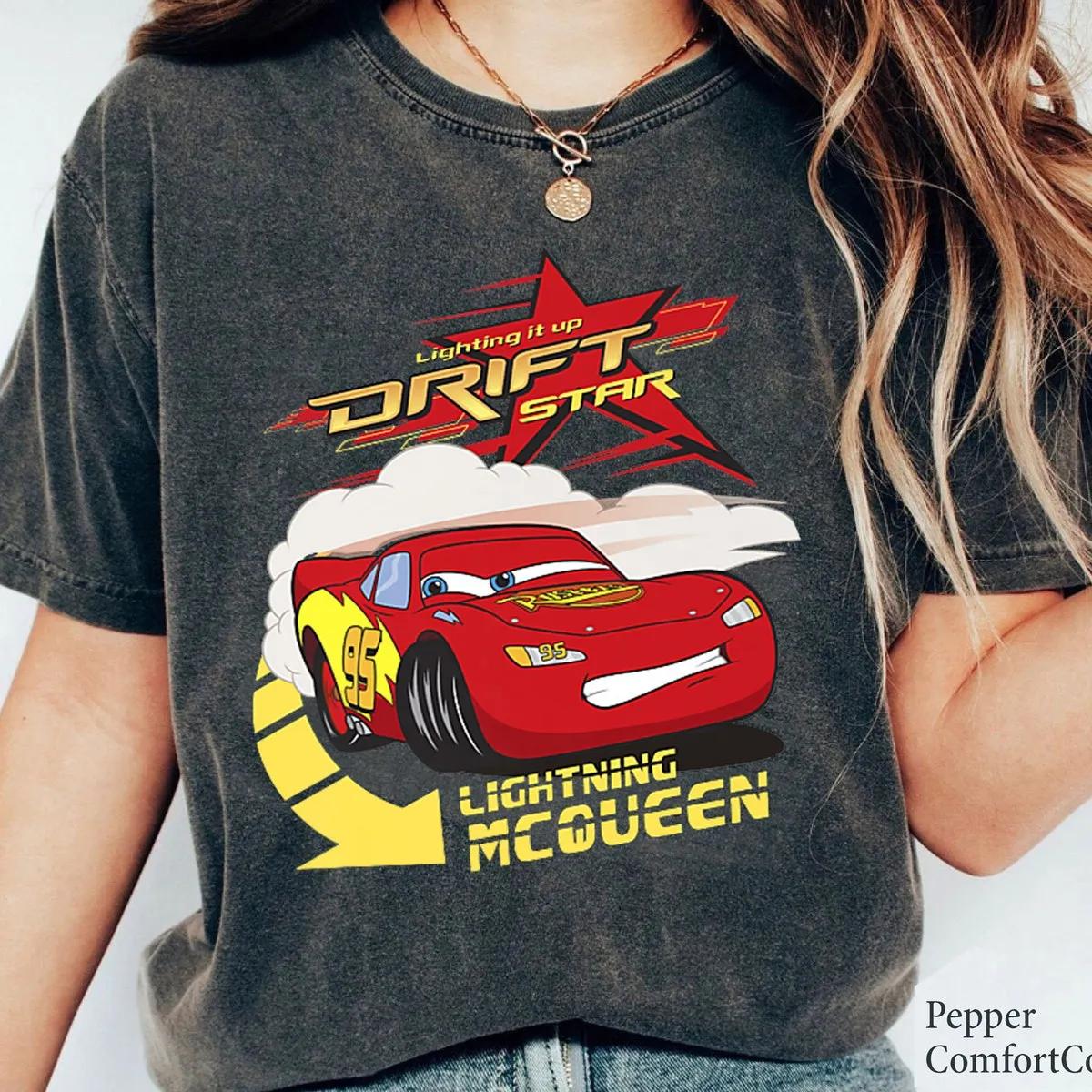 Lighting It Up Drift Star McQueen World Grand Prix Cars Shirt 1