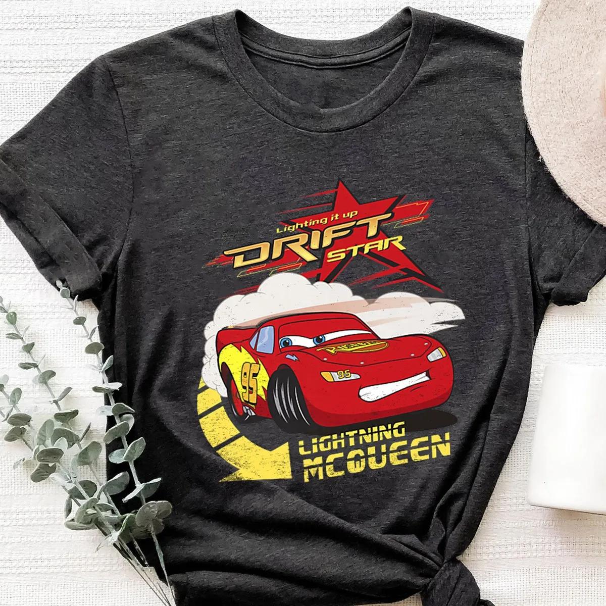 Lighting It Up Drift Star McQueen World Grand Prix Cars Shirt 2