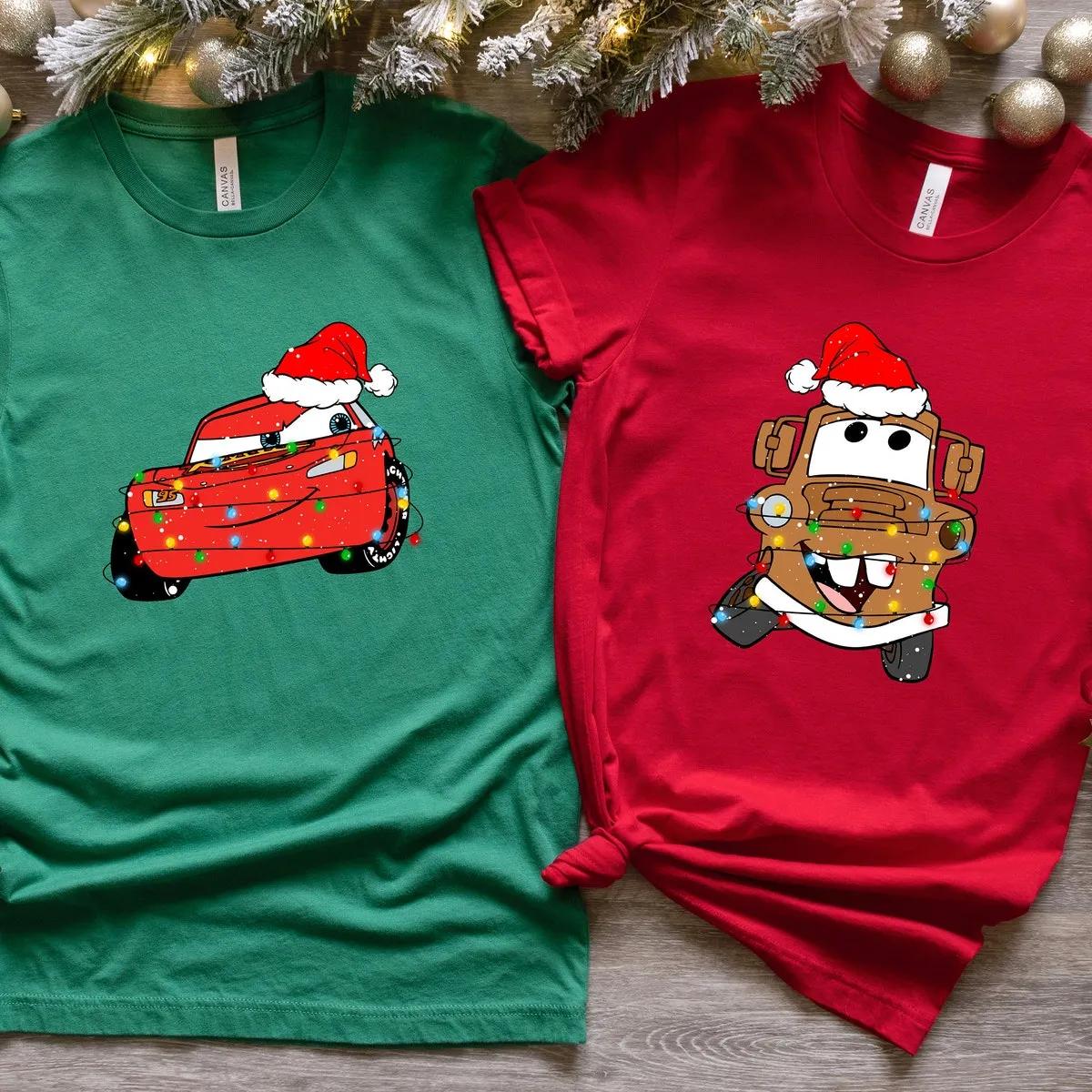 Lightning McQueen Christmas Shir Kids Disney Christmas Tee 2 1