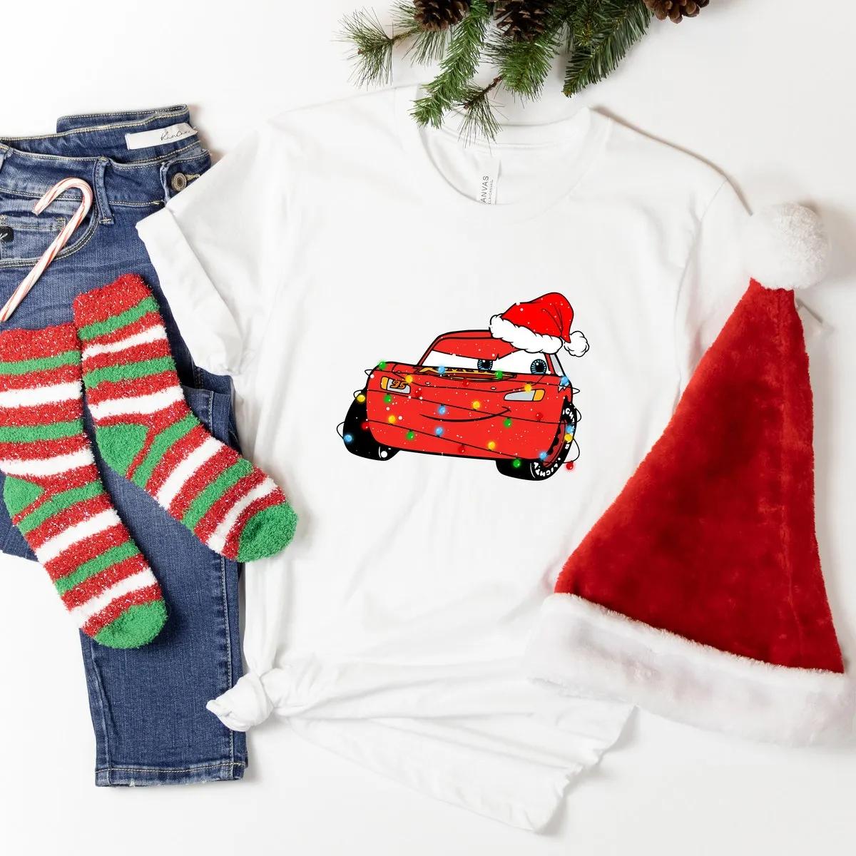 Lightning McQueen Christmas Shir Kids Disney Christmas Tee 4 1