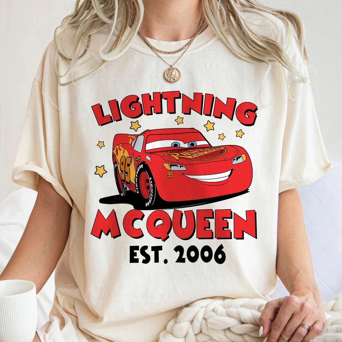 Lightning Mcqueen Est 2006 Vintage Retro Cars Shirt 1 1