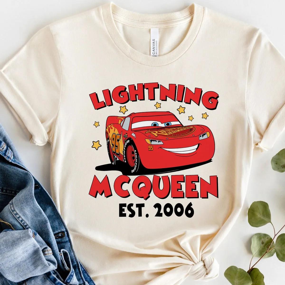 Lightning Mcqueen Est 2006 Vintage Retro Cars Shirt 3 1