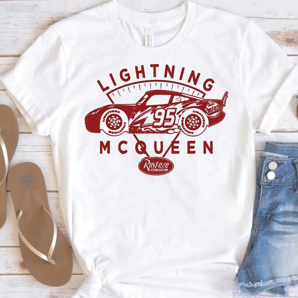 Lightning Mcqueen Profile Rust Eze Shirt Disney Cars Tee 1