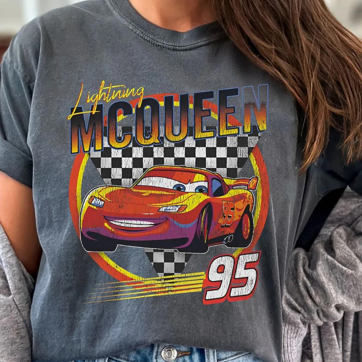 Lightning Mcqueen Race 95 Portrait Shirt Disney Cars Tee 2