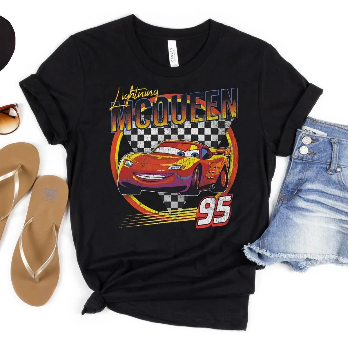 Lightning Mcqueen Race 95 Portrait Shirt Disney Cars Tee 3