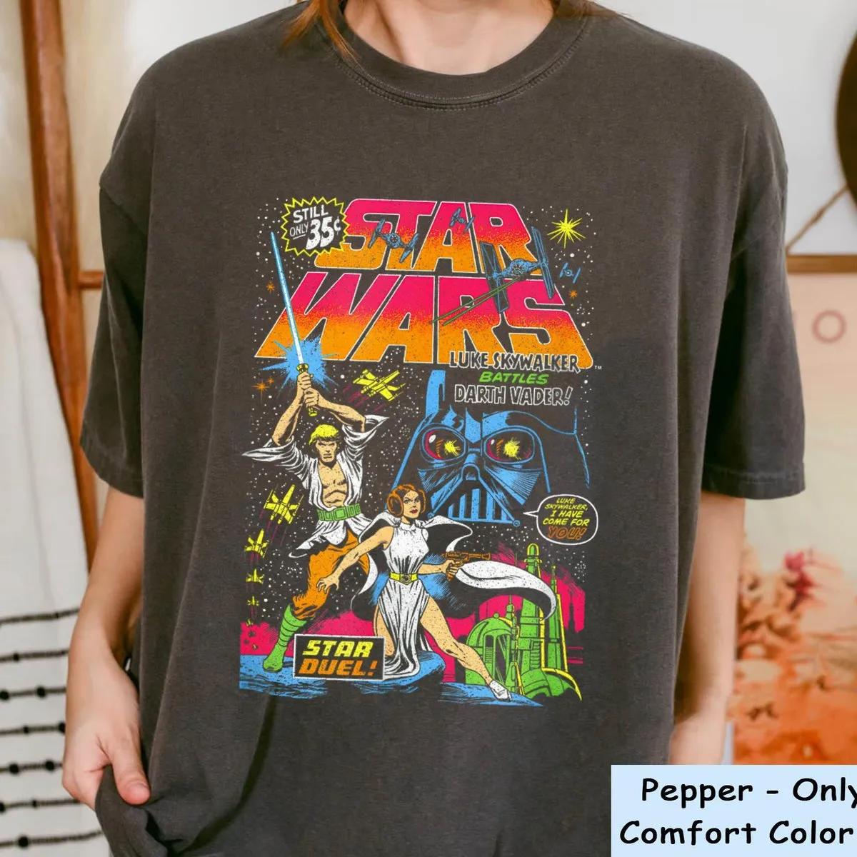 Luke Skywalker Leia Princess Darth Vade Star Duel Shirt 3