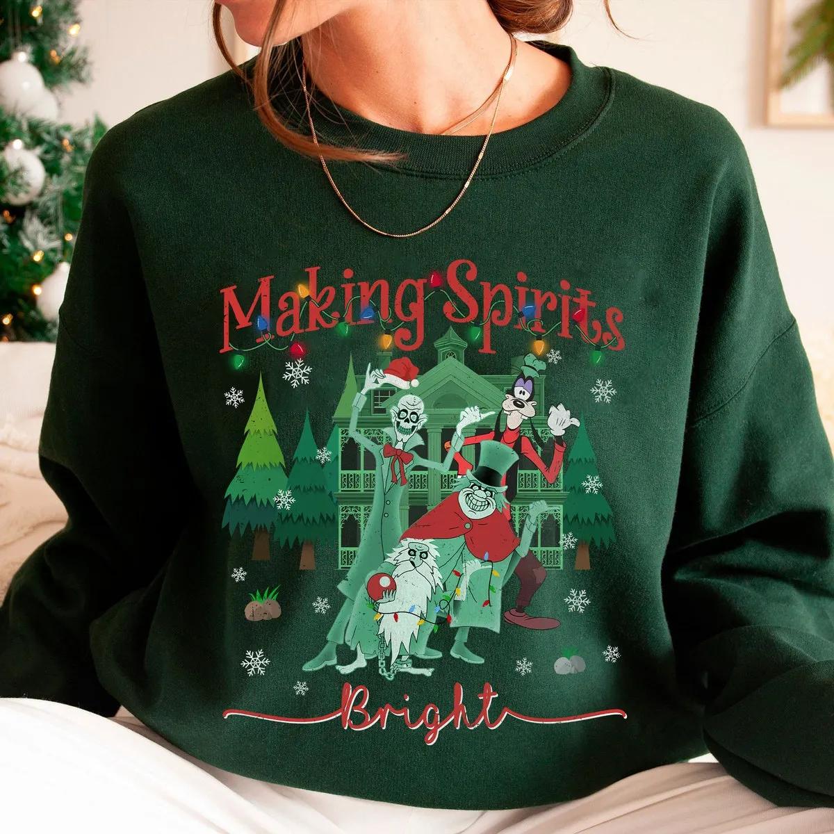 Making Spirits Bright Haunted Mansion Disney Shirt 4 1