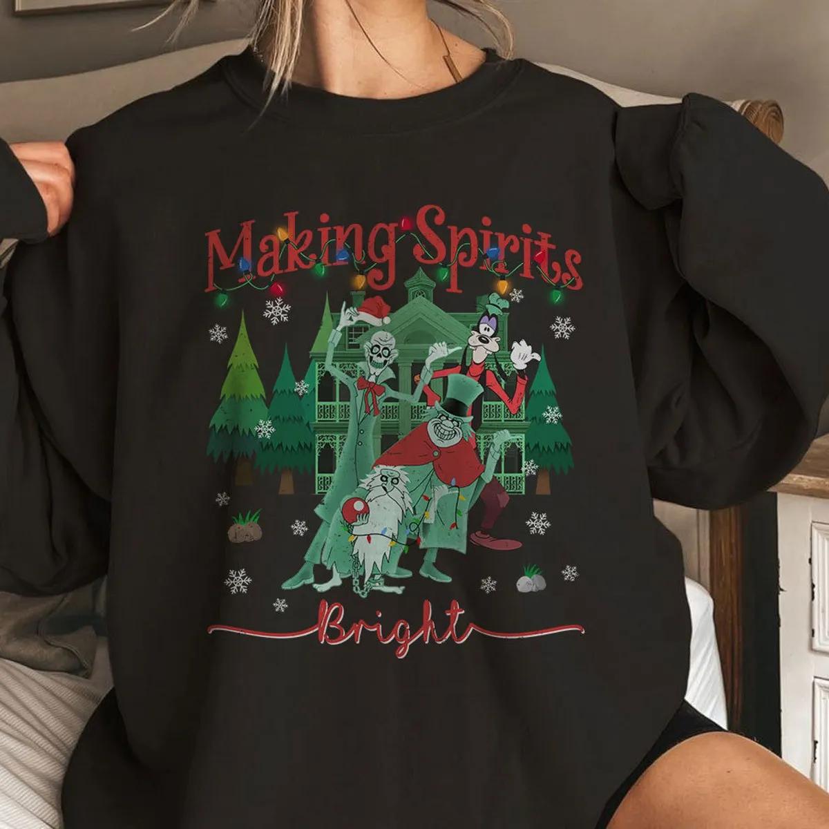 Making Spirits Bright Haunted Mansion Disney Shirt 5 1