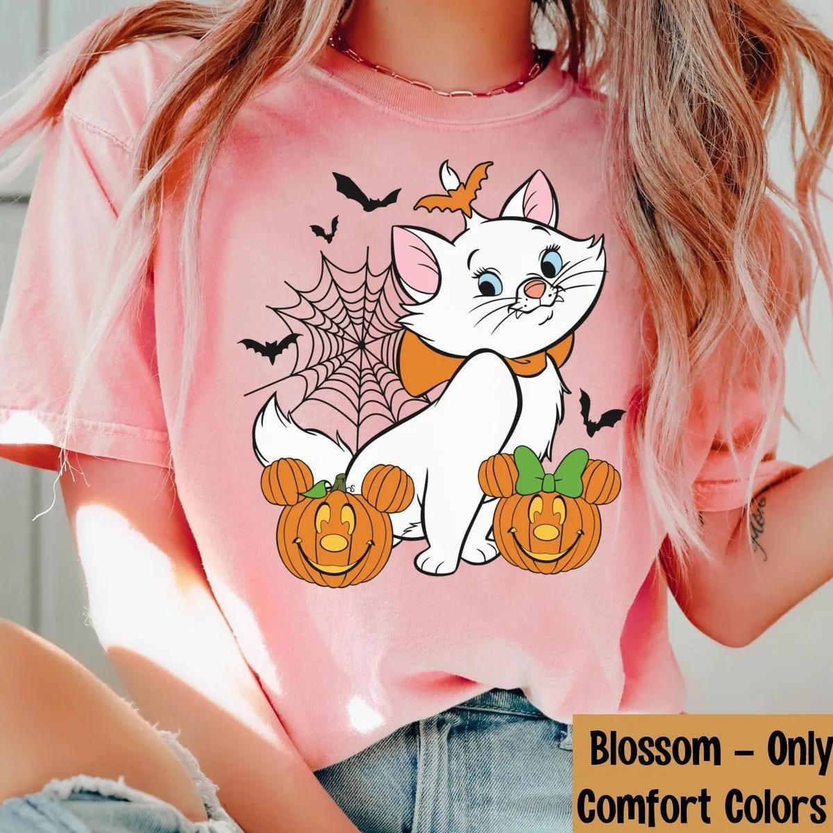 Marie Cat with Mickey Minnie Pumpkin Halloween Shirt 1