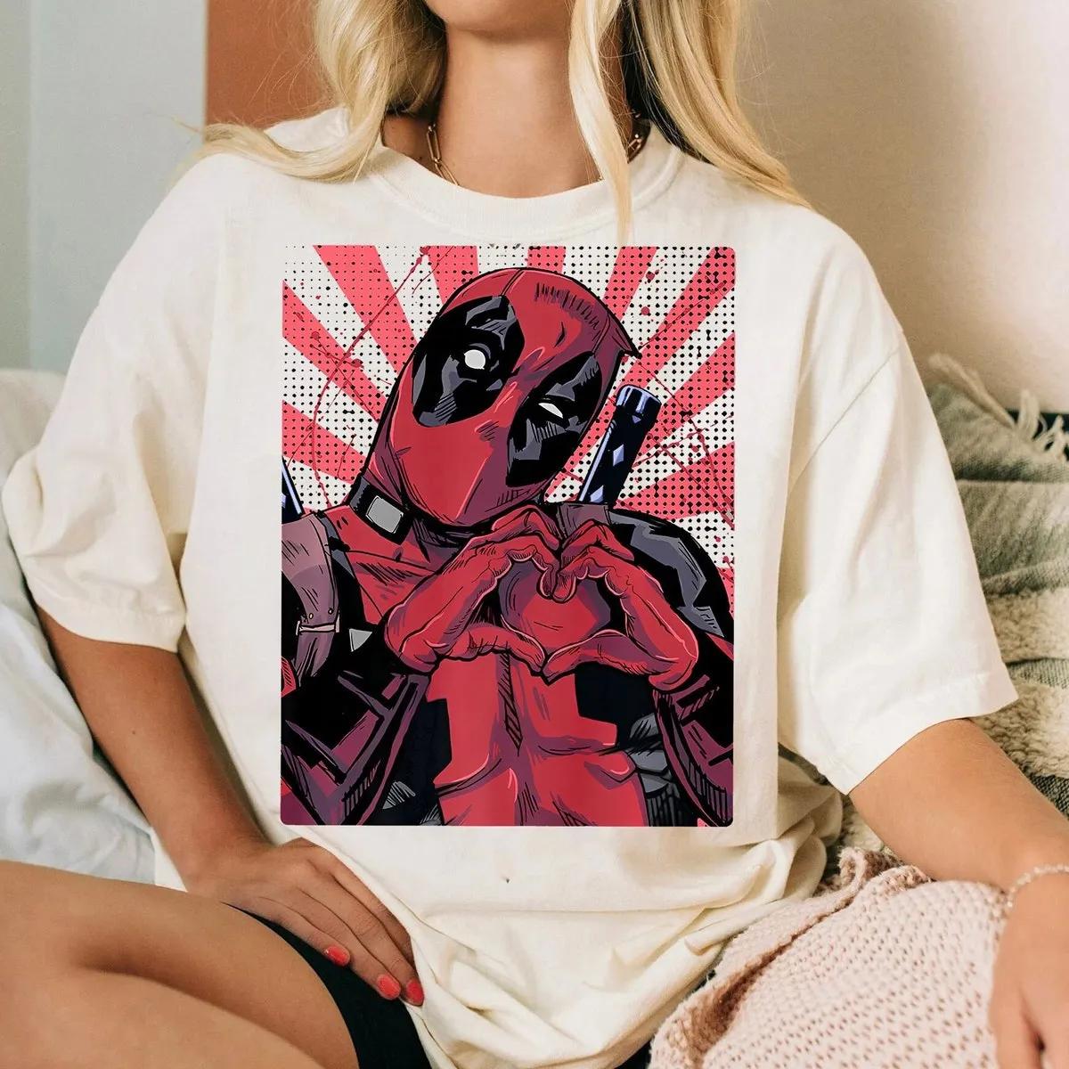 Marvel Deadpool And Wolverine Shirt Marvel Deadpool Closed Hand Heart Tee 1