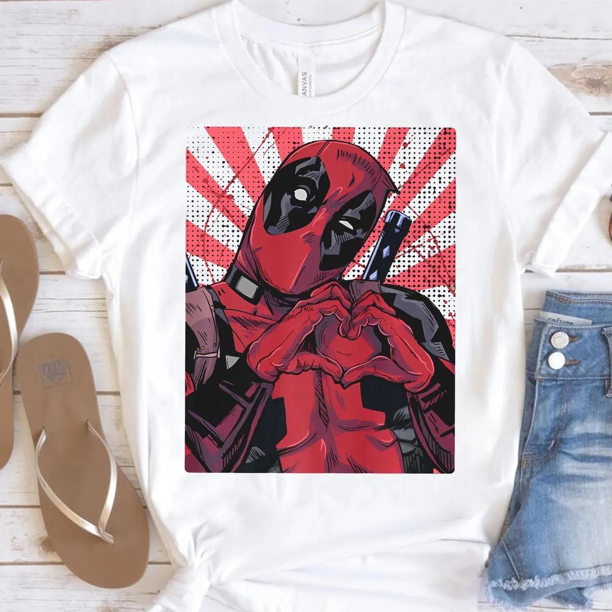 Marvel Deadpool And Wolverine Shirt Marvel Deadpool Closed Hand Heart Tee 2