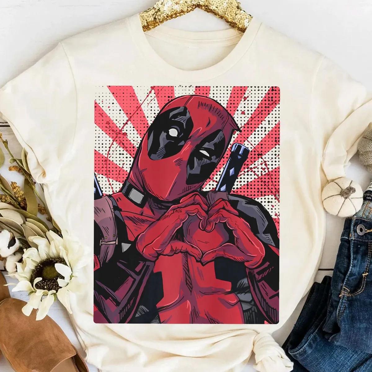 Marvel Deadpool And Wolverine Shirt Marvel Deadpool Closed Hand Heart Tee 3