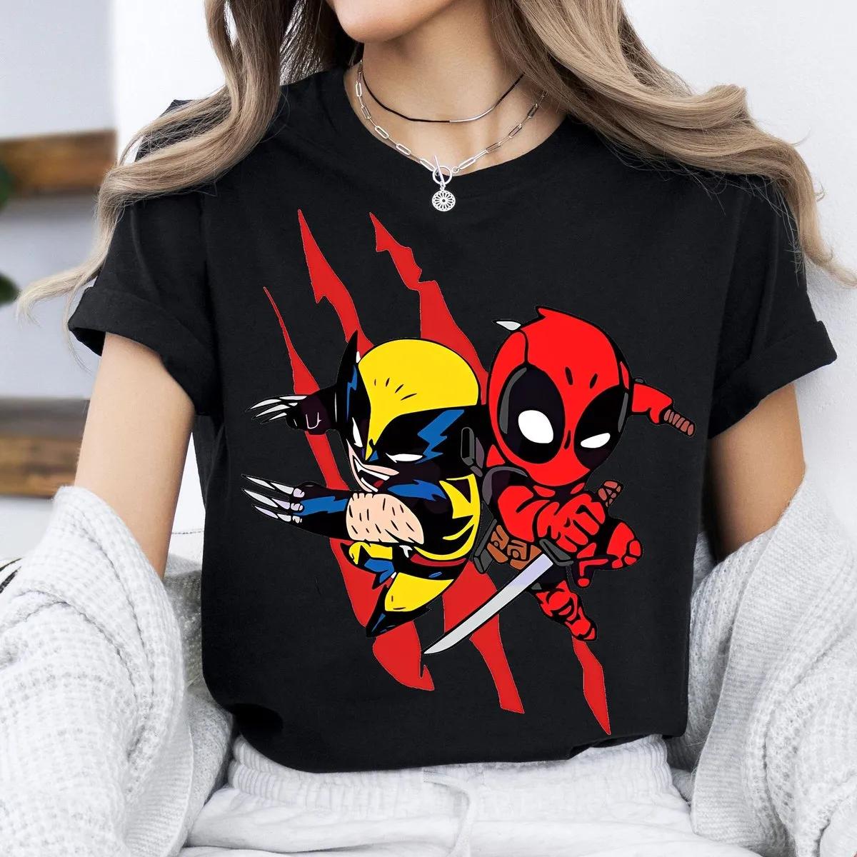 Marvel Deadpool And Wolverine Shirt Movie Themed Novelty Marvel Couple Tee 1