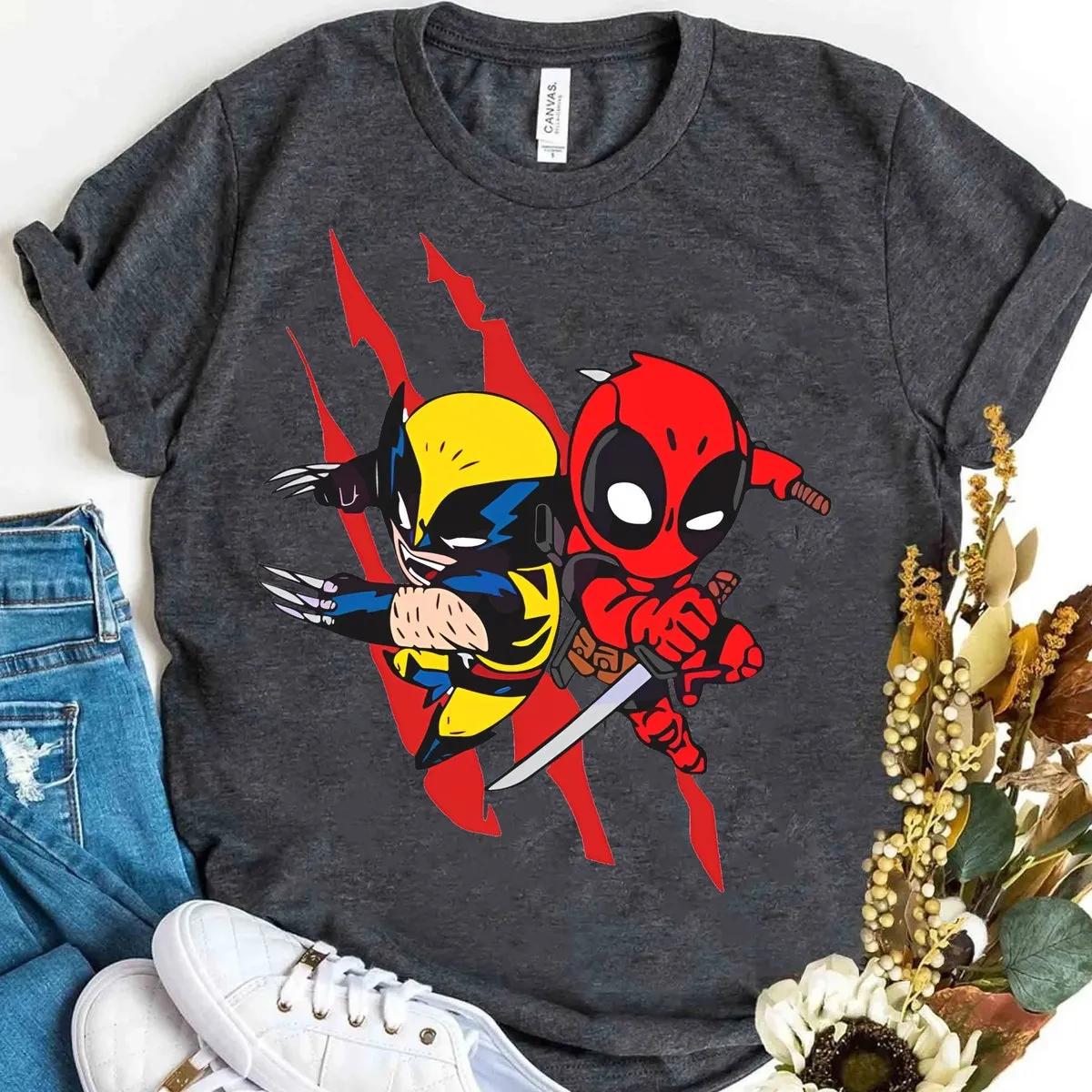 Marvel Deadpool And Wolverine Shirt Movie Themed Novelty Marvel Couple Tee 2