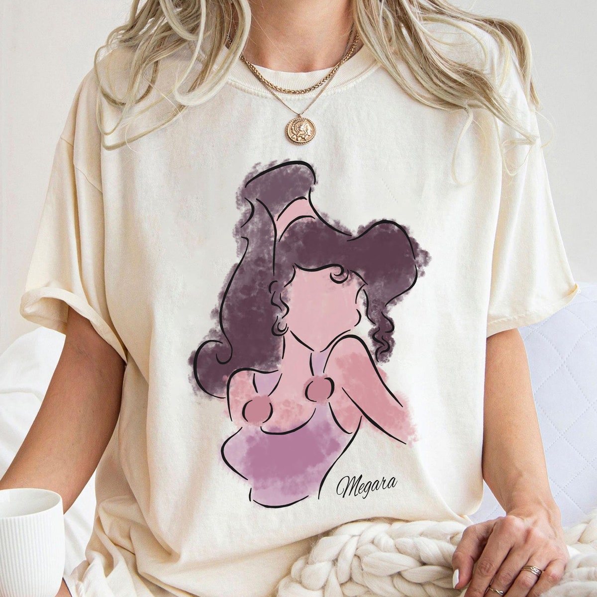 Megara Hercules Portrait Watercolor Disney Diva Shirt 2 1