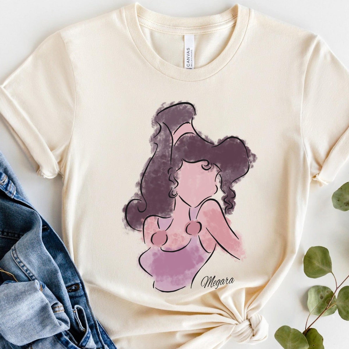 Megara Hercules Portrait Watercolor Disney Diva Shirt 3 1