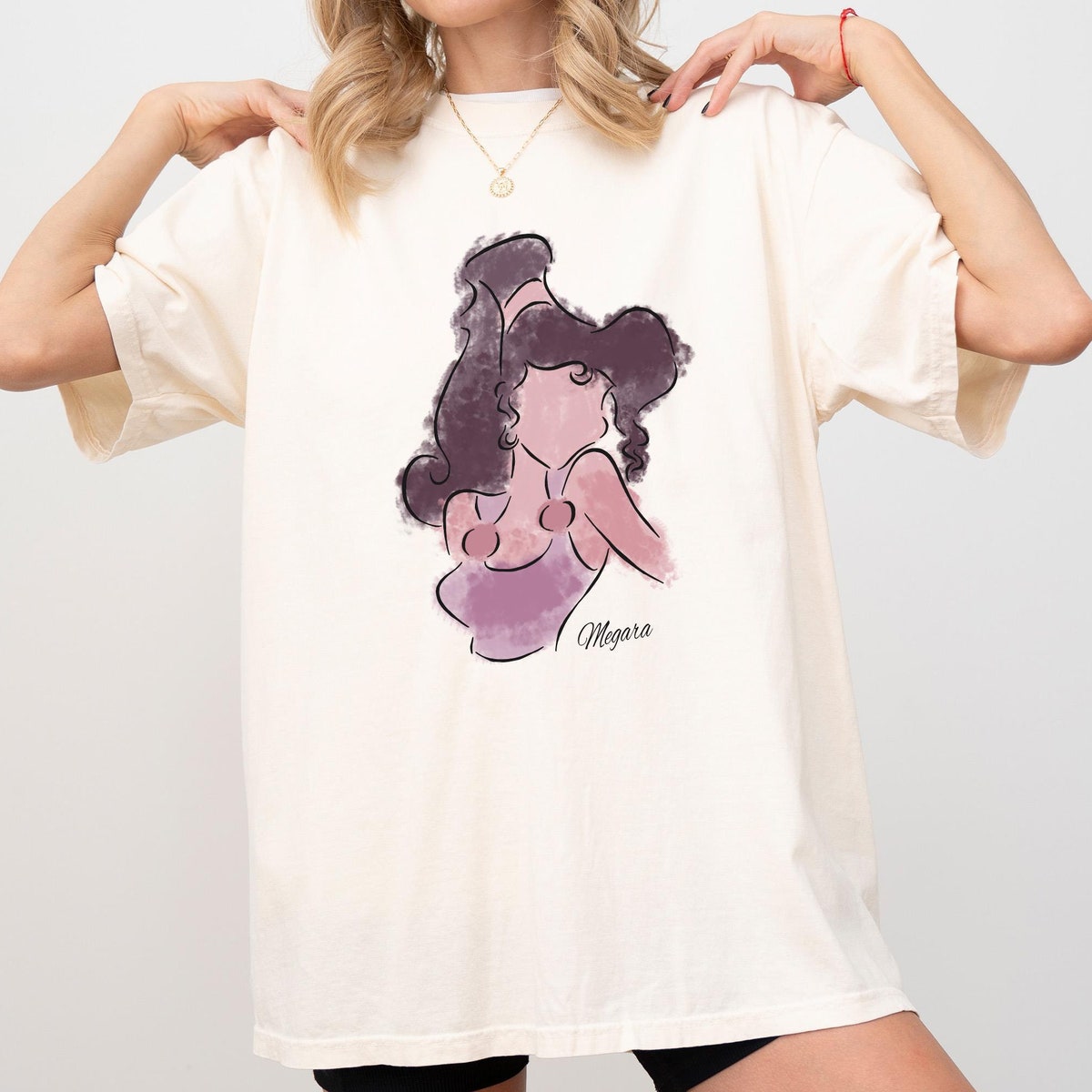 Megara Hercules Portrait Watercolor Disney Diva Shirt 5 1