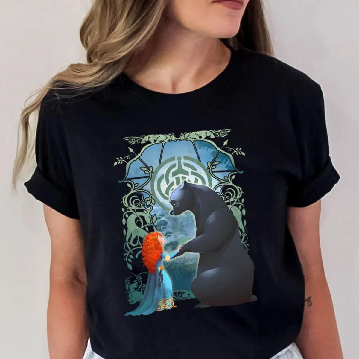 Merida And Bear Profile Portrait Shirt Disney Brave Tee 2