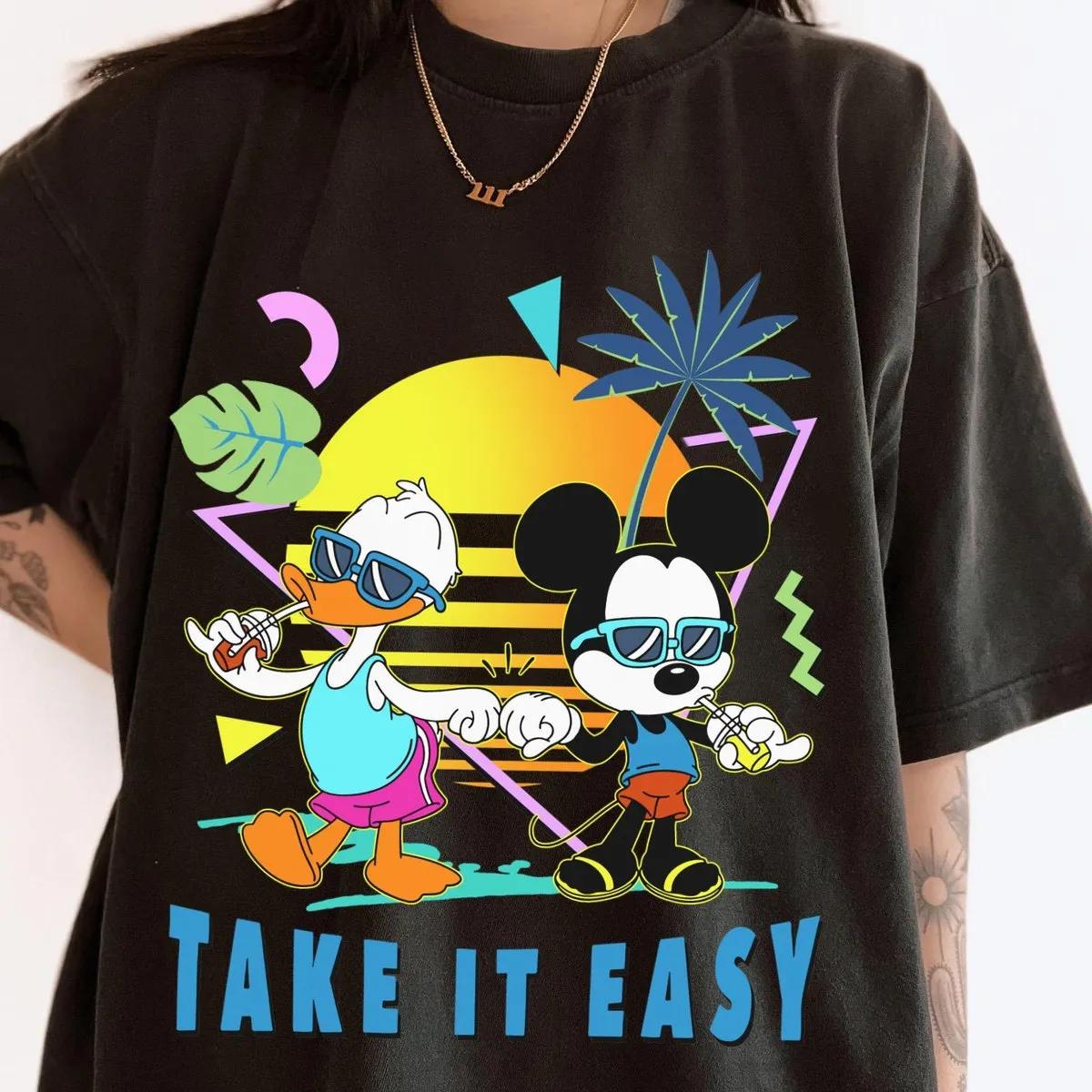 Mickey And Donald Summer Beach Take It Easy Shirt 2