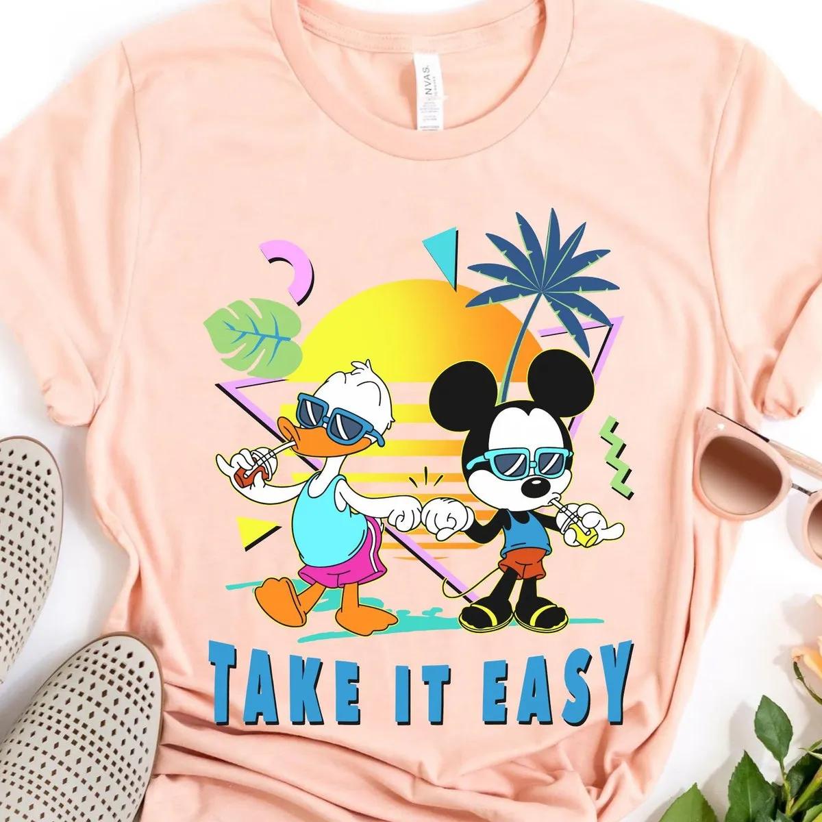 Mickey And Donald Summer Beach Take It Easy Shirt 3