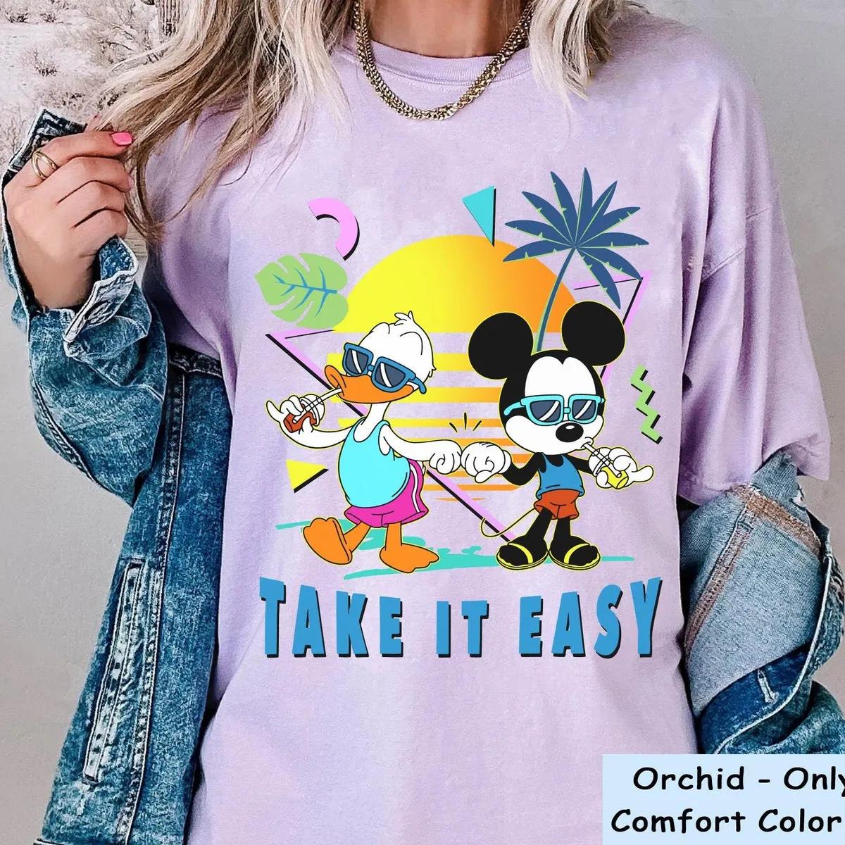 Mickey And Donald Summer Beach Take It Easy Shirt 4