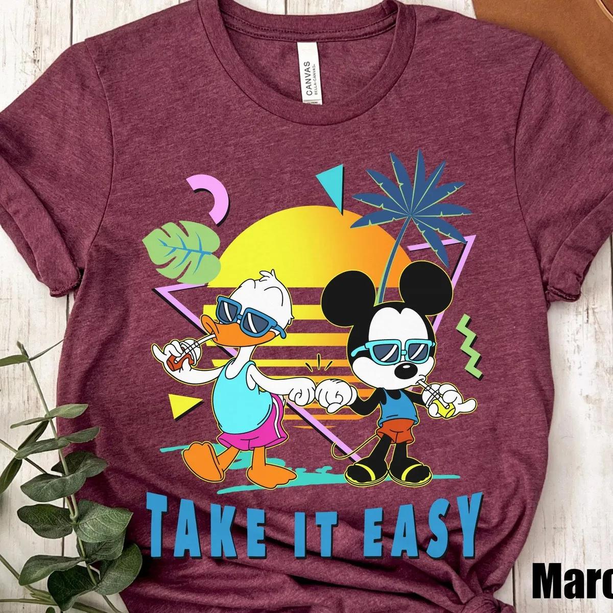 Mickey And Donald Summer Beach Take It Easy Shirt 5