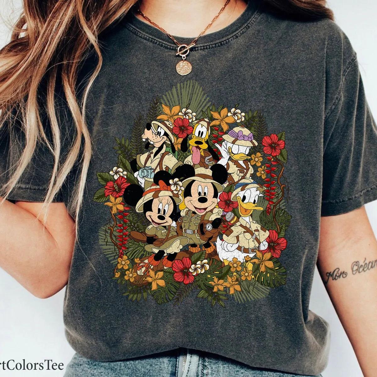 Mickey And Friend Floral Safari Floral Shirt 2