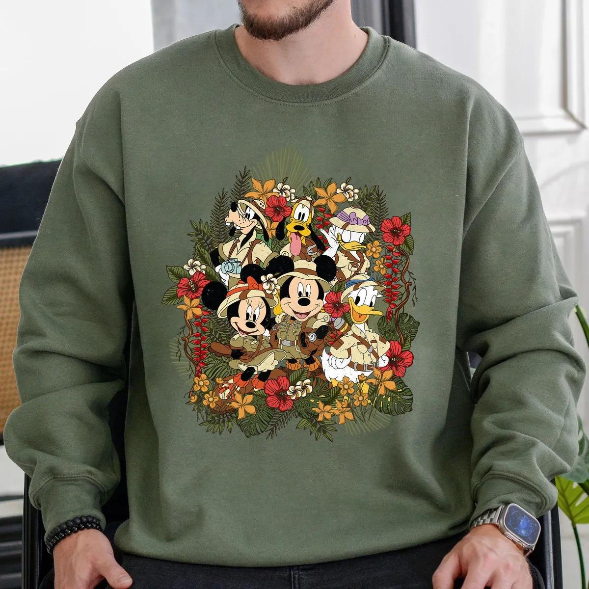 Mickey And Friend Floral Safari Floral Shirt 6