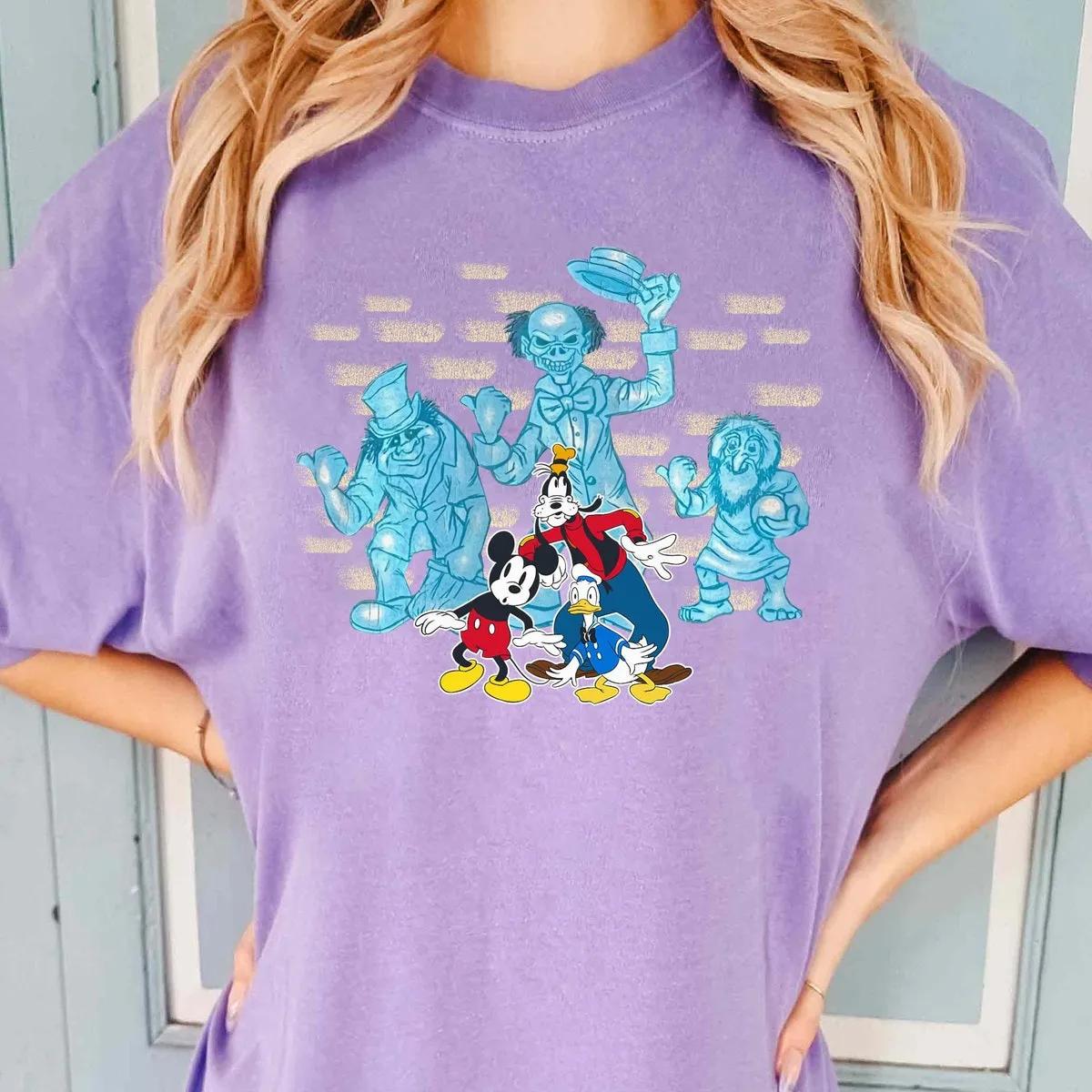 Mickey And Friends Hitchhiking Ghosts Halloween Shirt 5