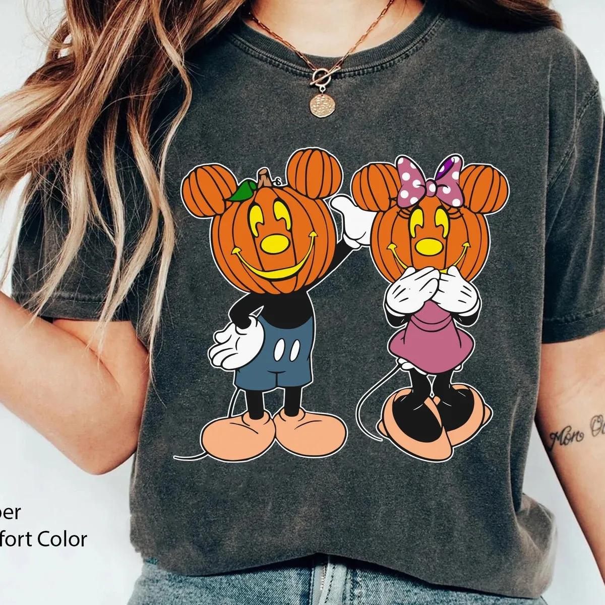 Mickey And Minnie Mouse Pumpkin Head Shirt 1