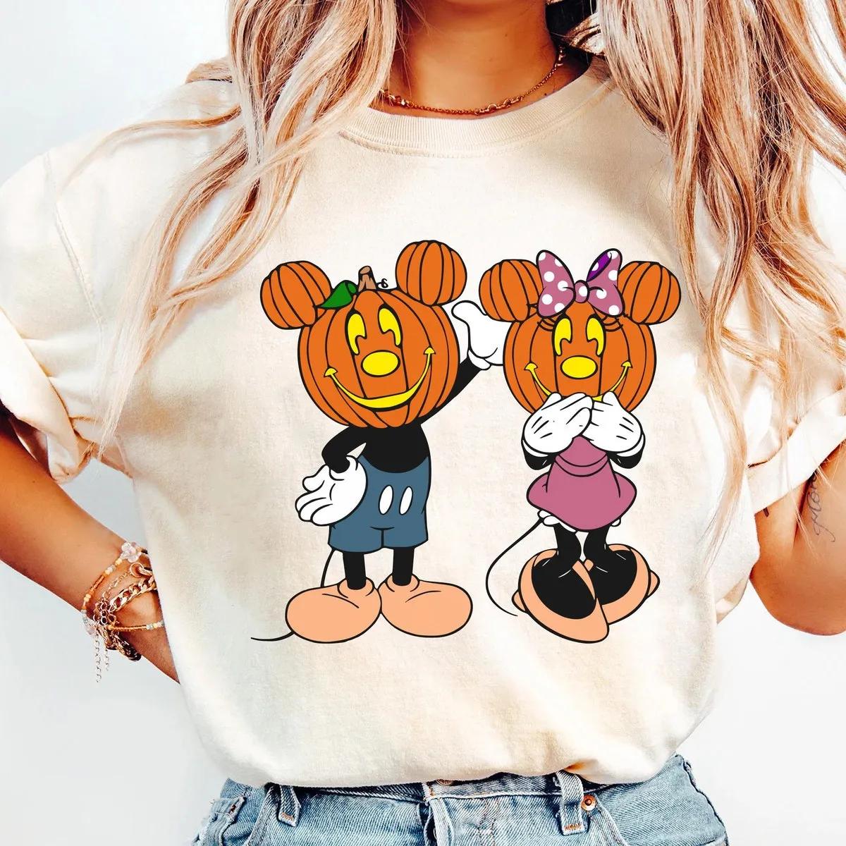 Mickey And Minnie Mouse Pumpkin Head Shirt 2