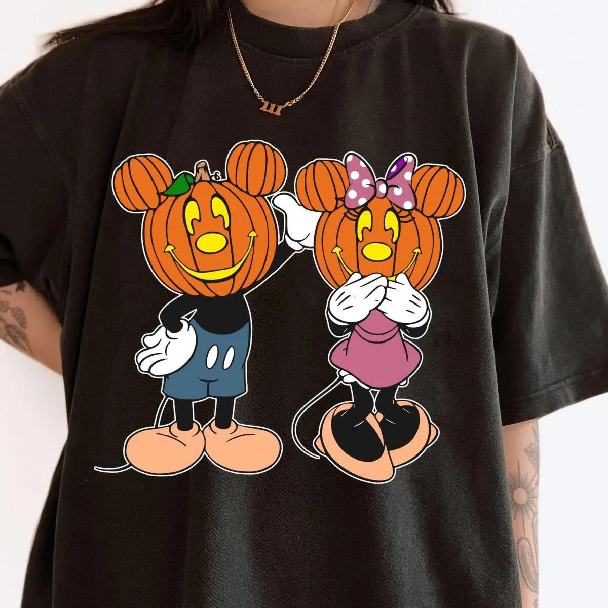 Mickey And Minnie Mouse Pumpkin Head Shirt 3