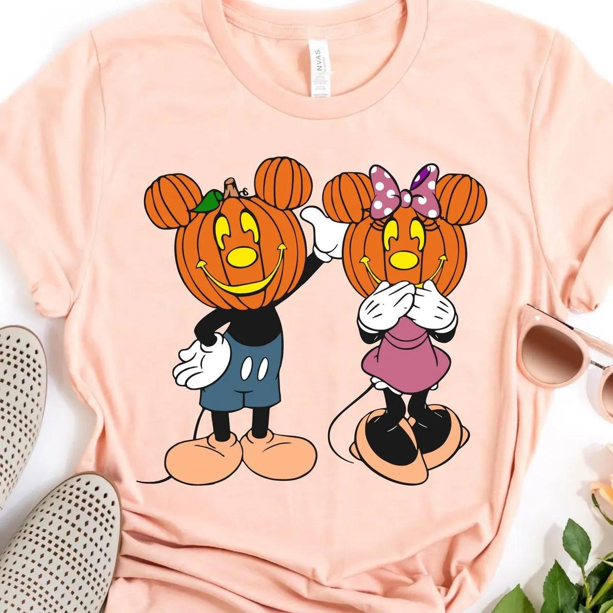 Mickey And Minnie Mouse Pumpkin Head Shirt 4