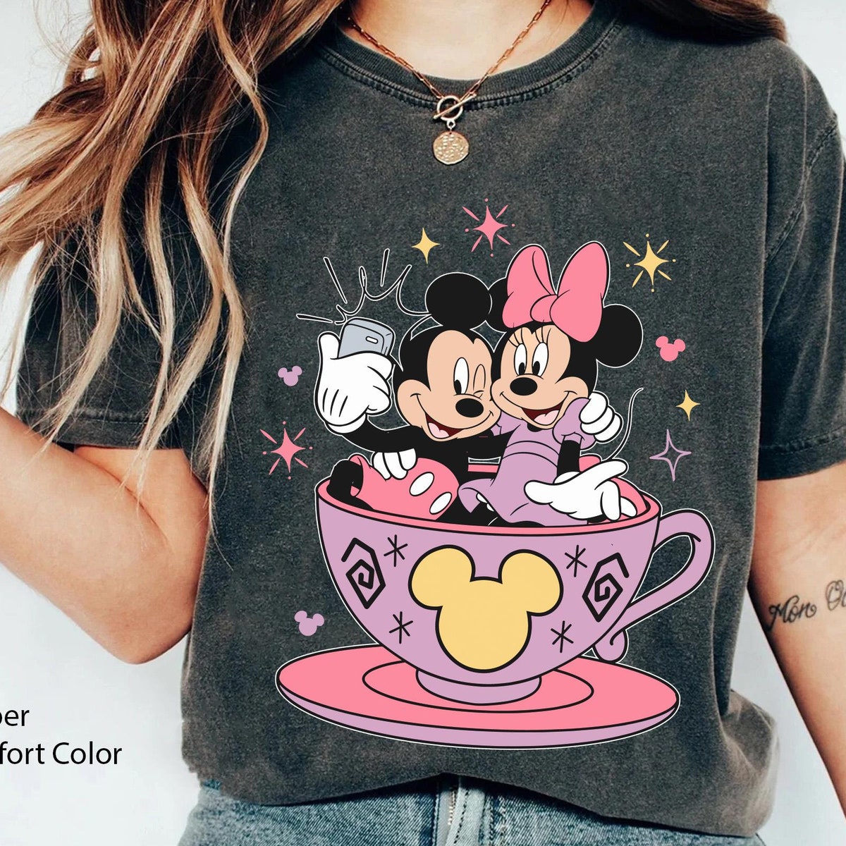 Mickey And Minnie Mouse Tea Cup Party Disney Shirt 1 1