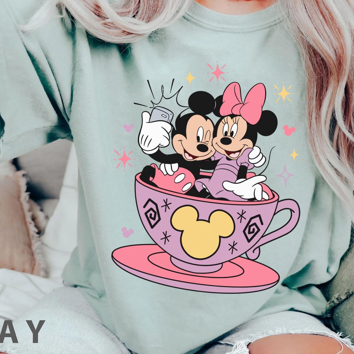 Mickey And Minnie Mouse Tea Cup Party Disney Shirt 4 1