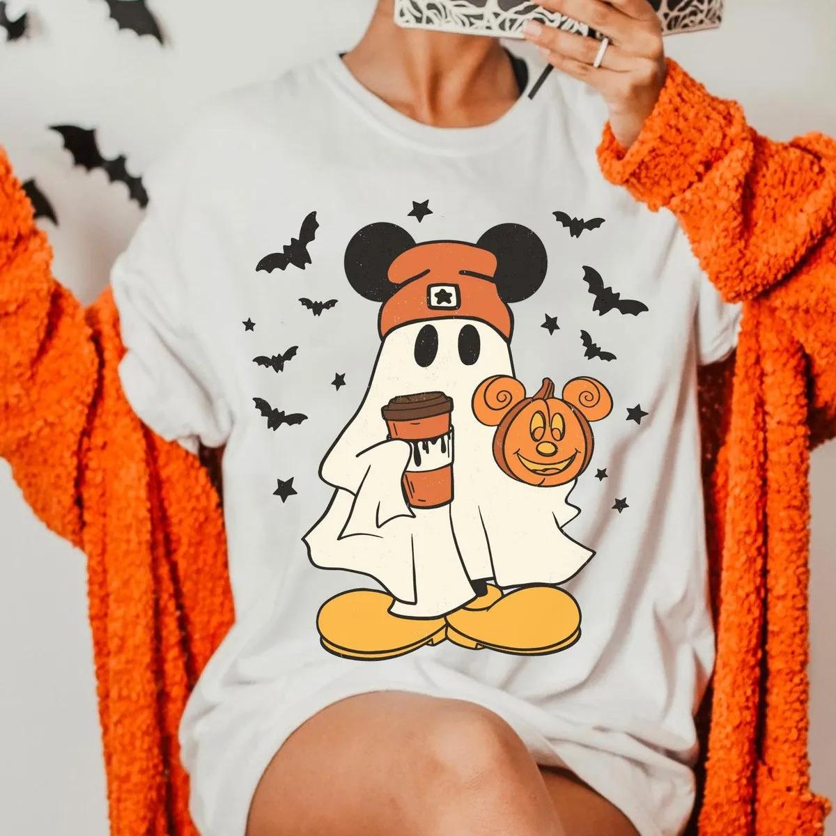 Mickey Boo Ghost Coffee Pumpkin Shirt 2