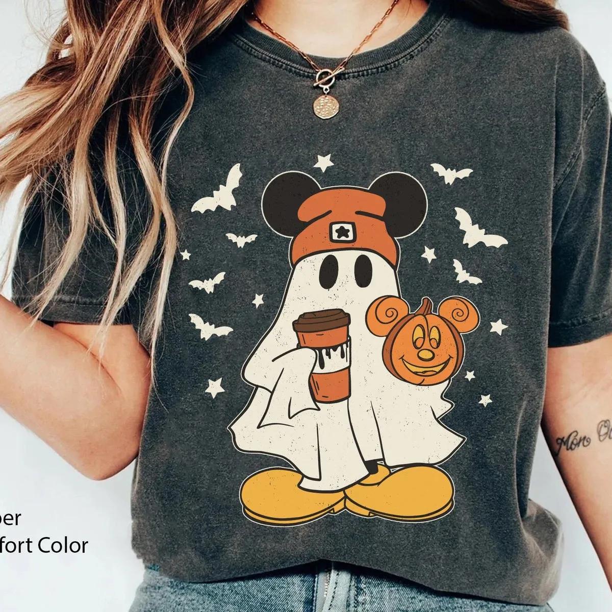 Mickey Boo Ghost Coffee Pumpkin Shirt 3