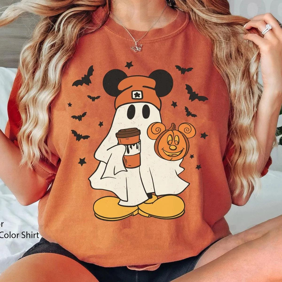 Mickey Boo Ghost Coffee Pumpkin Shirt 4