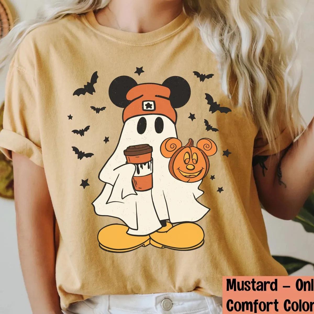 Mickey Boo Ghost Coffee Pumpkin Shirt 6