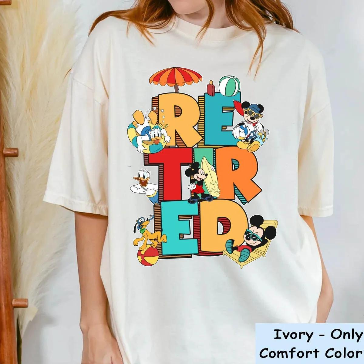 Mickey Friends Retired Shirt Mickey Pluto Donald Retirement Tee 2