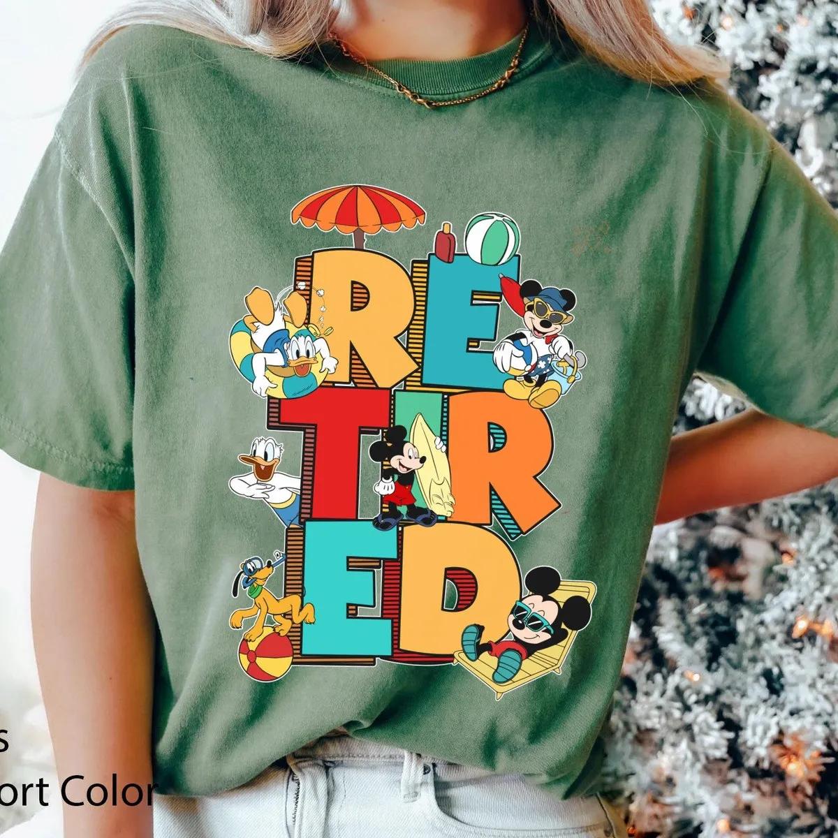 Mickey Friends Retired Shirt Mickey Pluto Donald Retirement Tee 5