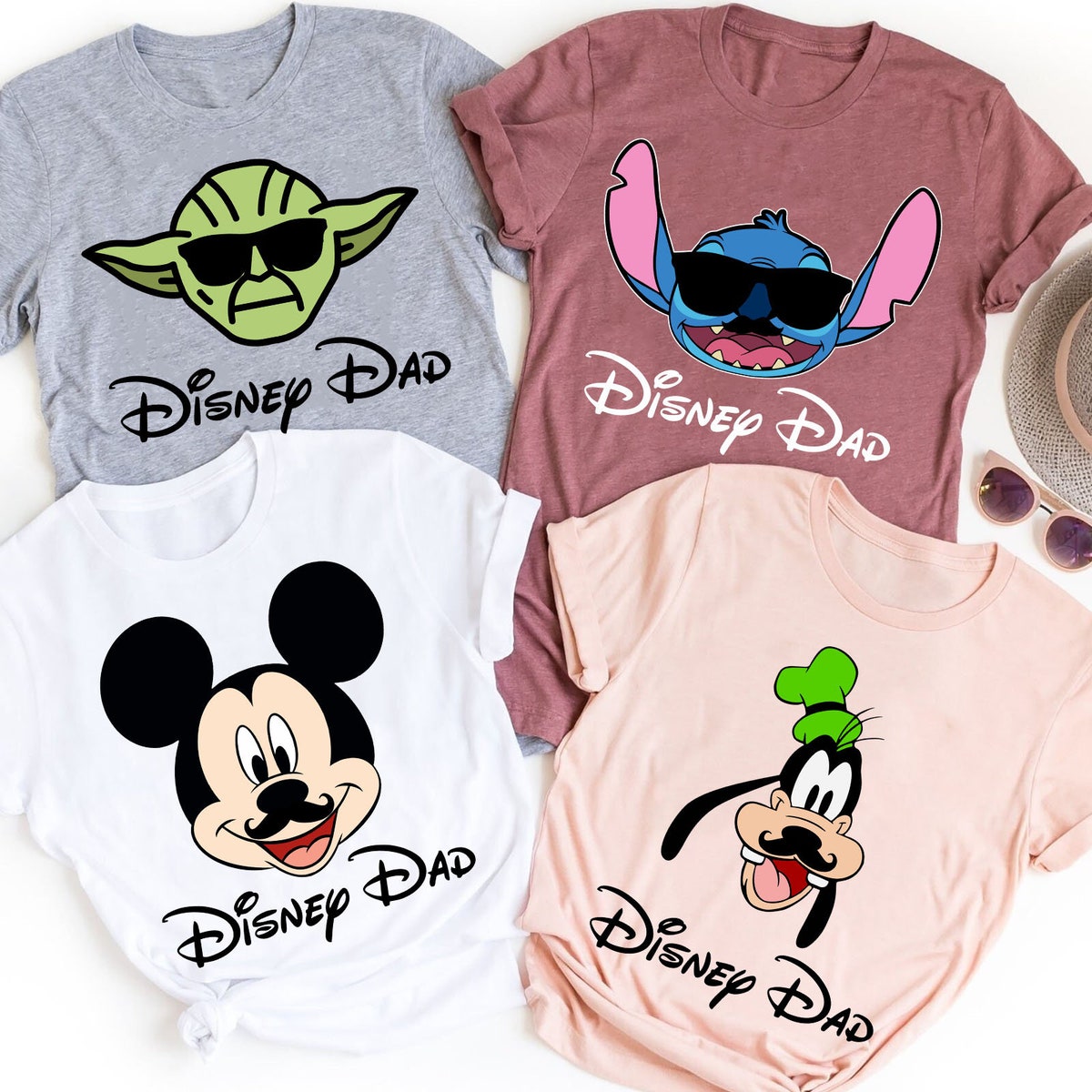 Mickey Goofy Stitch Custom Dad Shirt 6