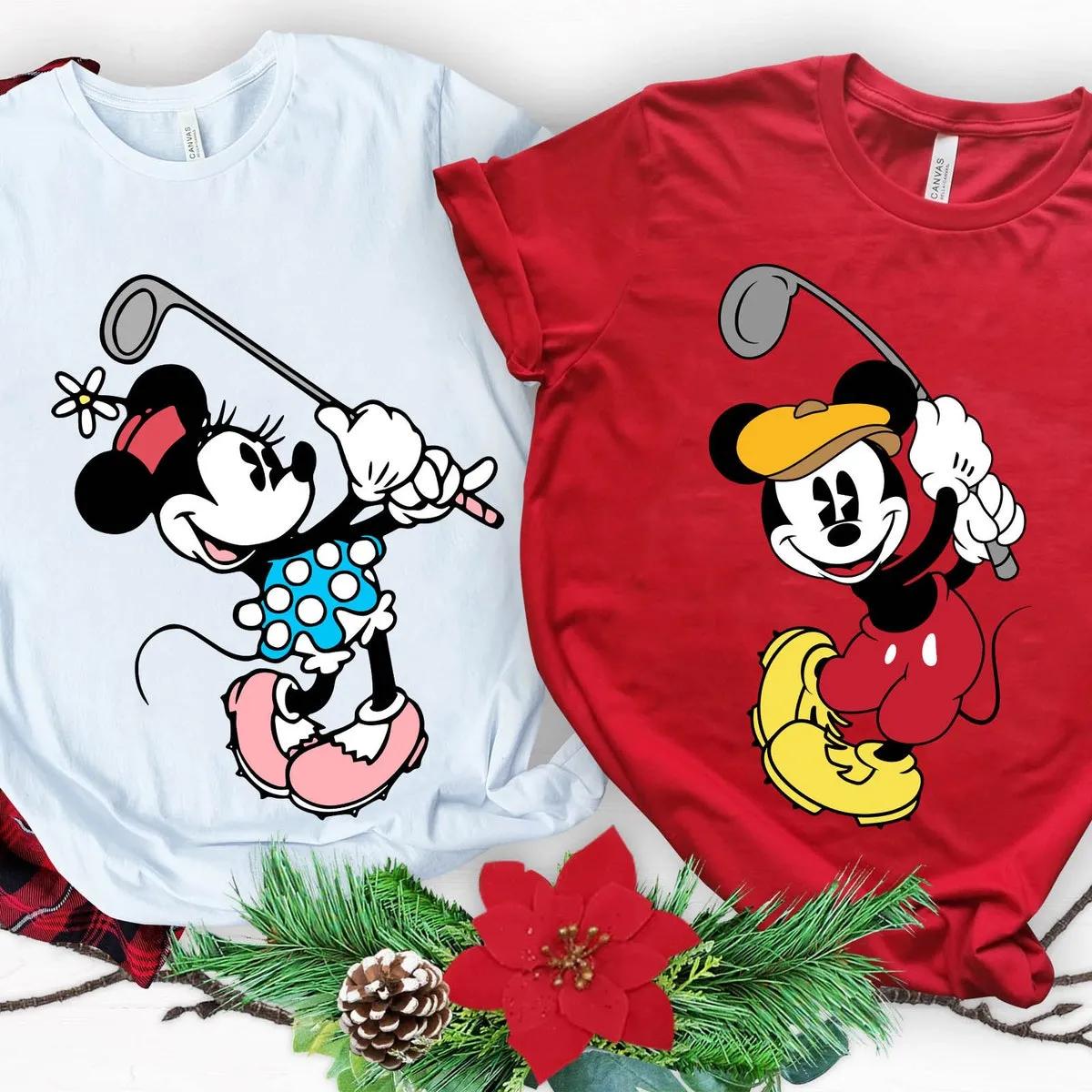 Mickey Minnie Mouse Golf Mom Dad Matching Shirt 1