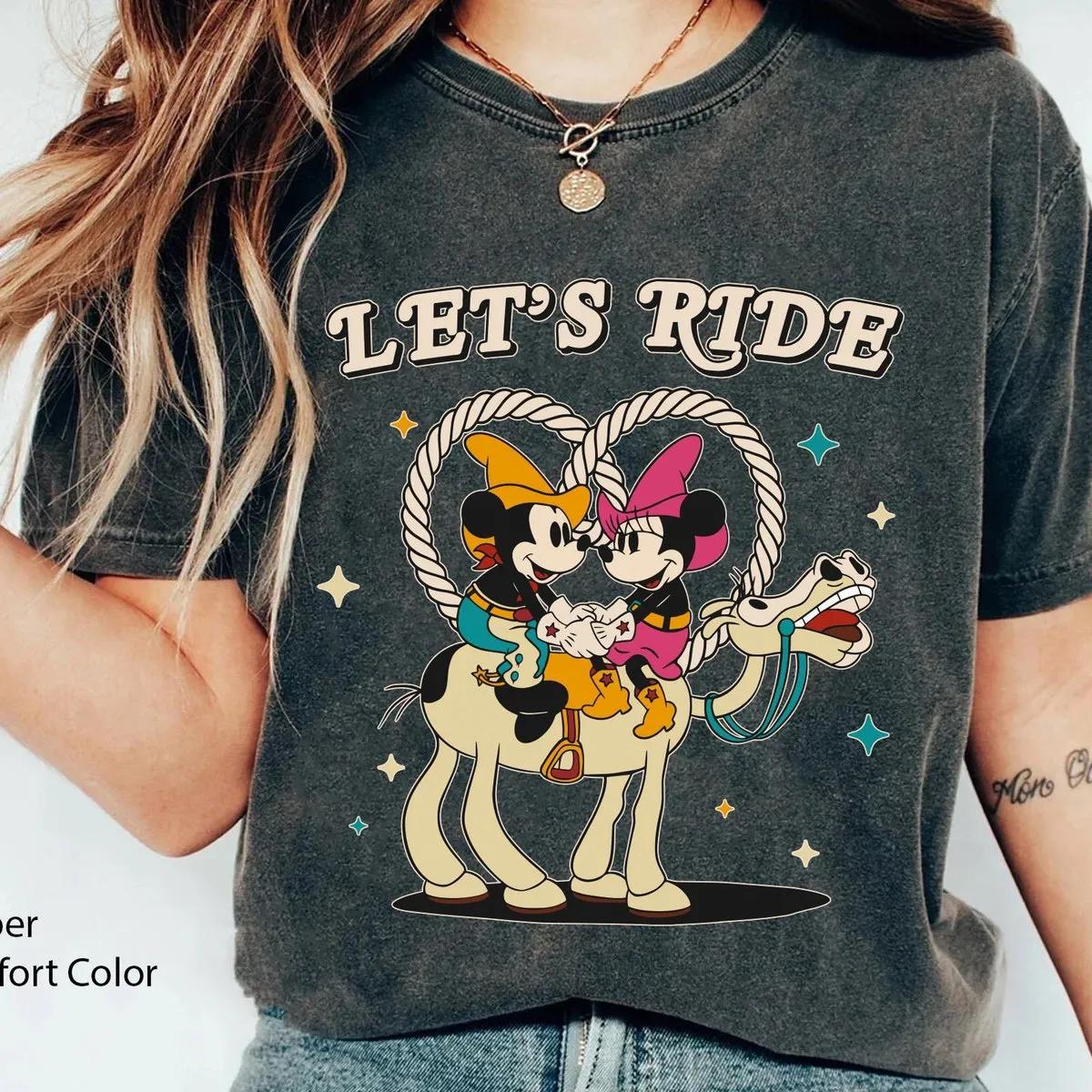 Mickey Minnie Mouse Western Horse Lets Ride Shirt 1