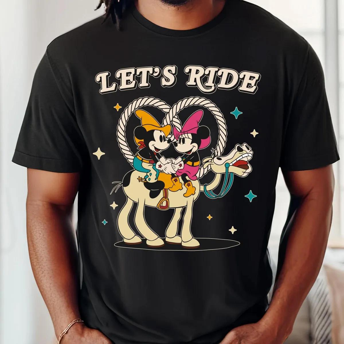 Mickey Minnie Mouse Western Horse Lets Ride Shirt 2