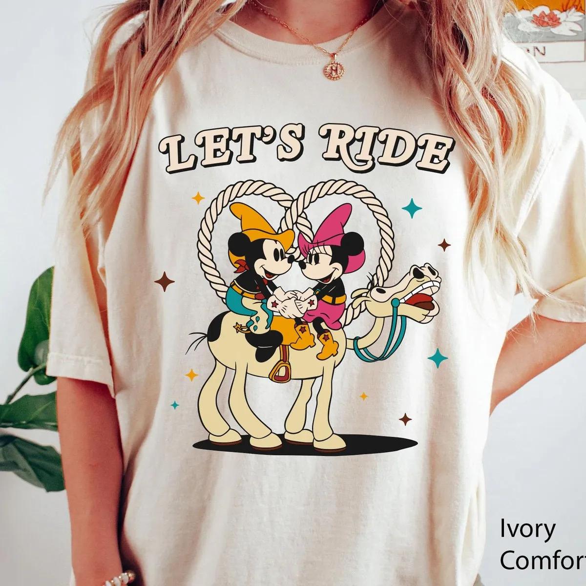 Mickey Minnie Mouse Western Horse Lets Ride Shirt 4